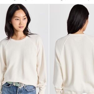 The GREAT The College Sweatshirt Washed White sz 2/M